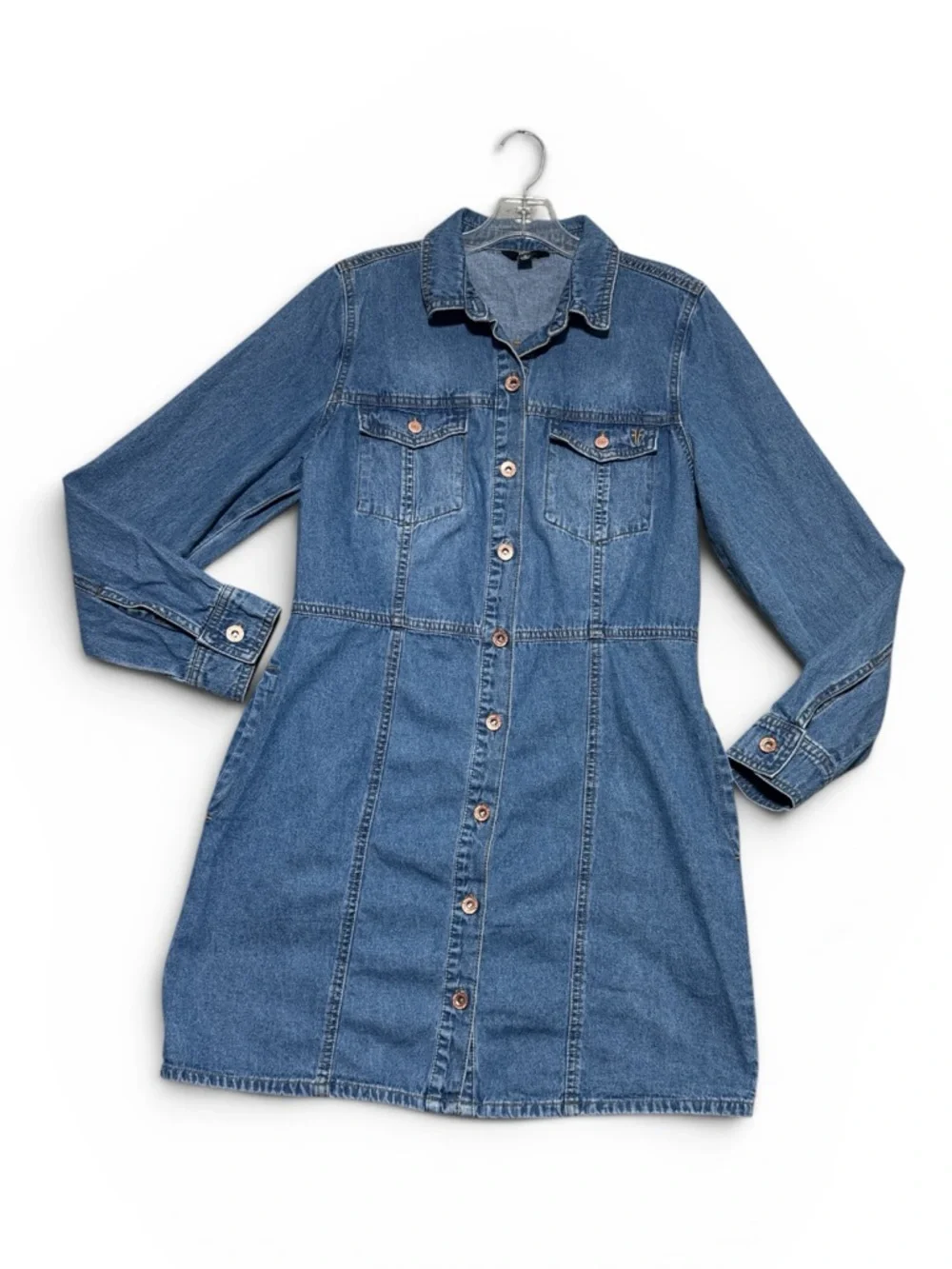 Frye Light Blue Denim Long Sleeve Shirt Dress